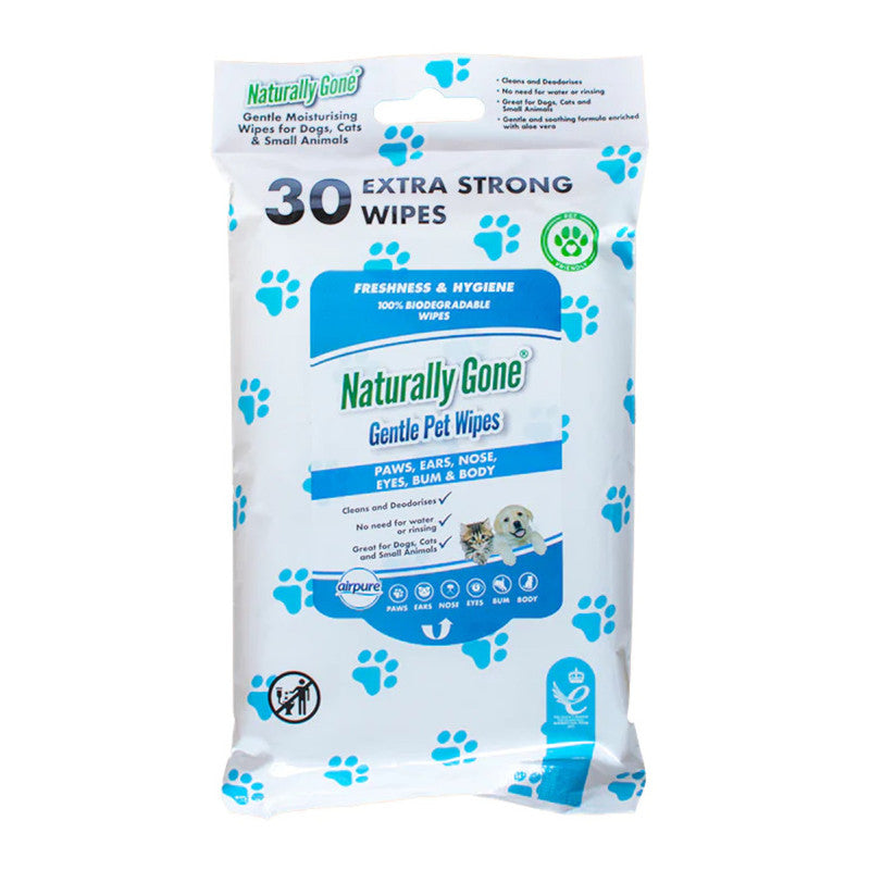 Airpure Naturally Gone Gentle Pet Wipes - 30 Wipes