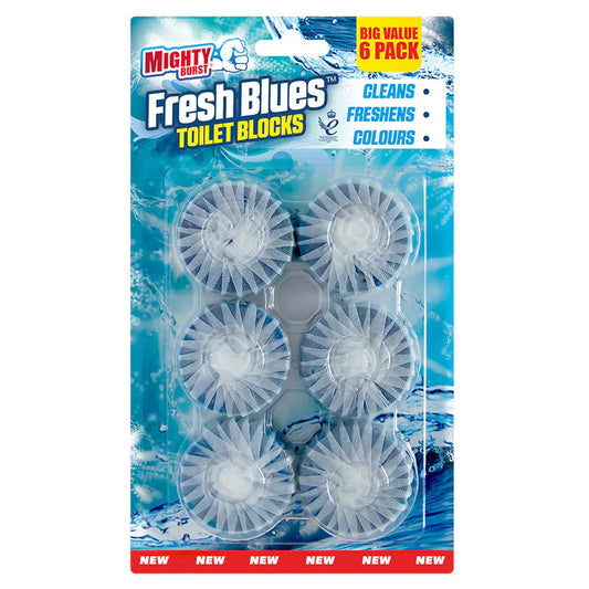 Airpure Mighty Burst Fresh Blues Toilet Blocks - 6 x 50g