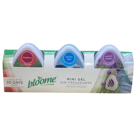 Bloome 3 Pack Mini Gel Air Fresheners - 3x 60g