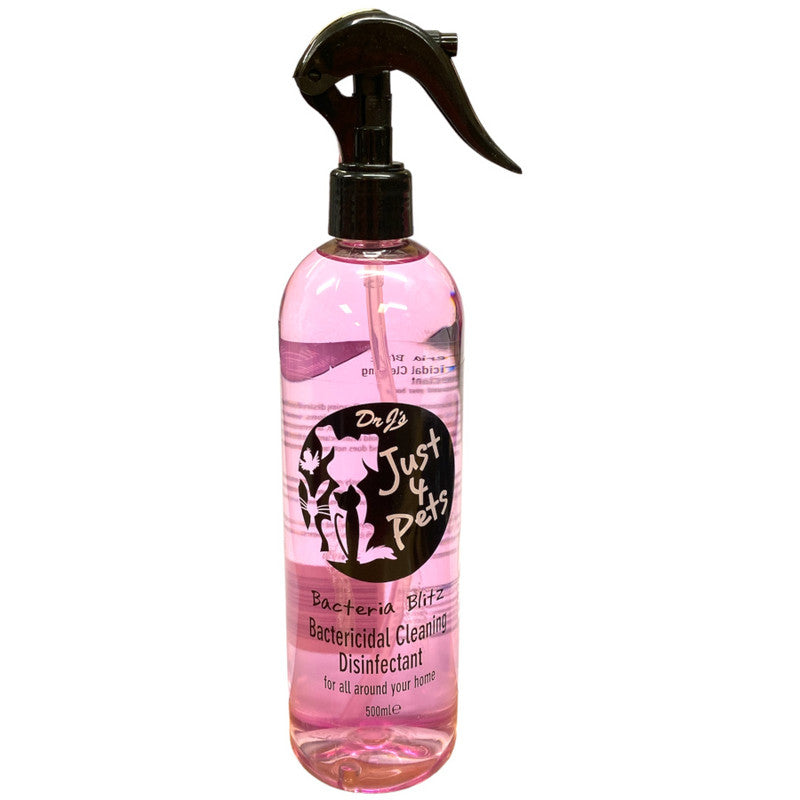 Dr J's Just 4 Pets Bacteria Blitz Bactericidal Cleansing Disinfectant Spray - 500ml